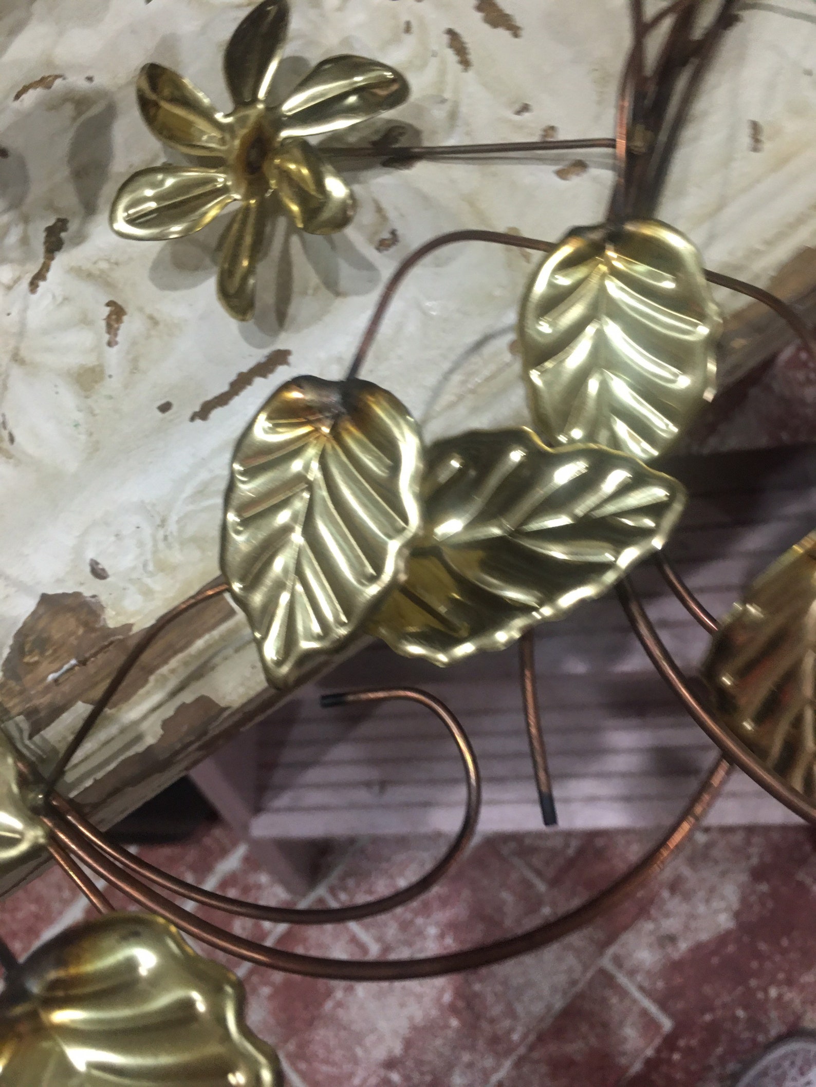 Vintage pair of MCM wall metal art daisies home office accent Etsy