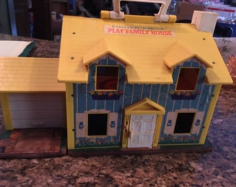 Fisher Price Play Family House  play house pretend play vintage toys 1969