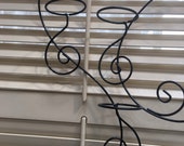 black wire double wall plant hanger retro garden front porch