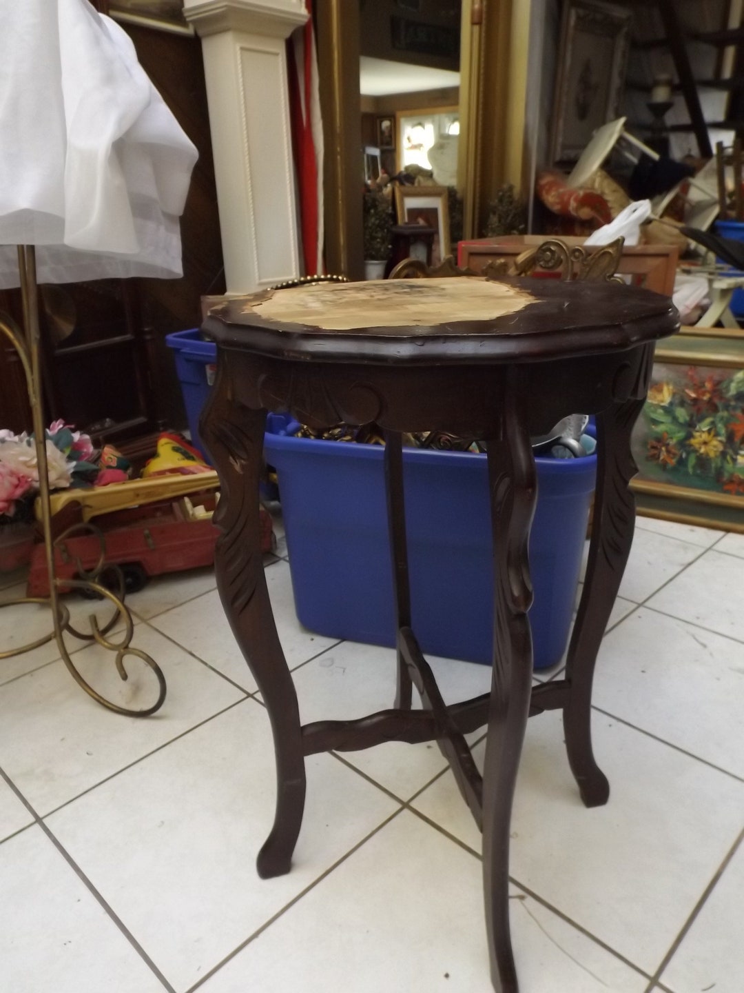 Antique Pie Crust Two Table Tea Service Table Boudoir Shabby Chic ...