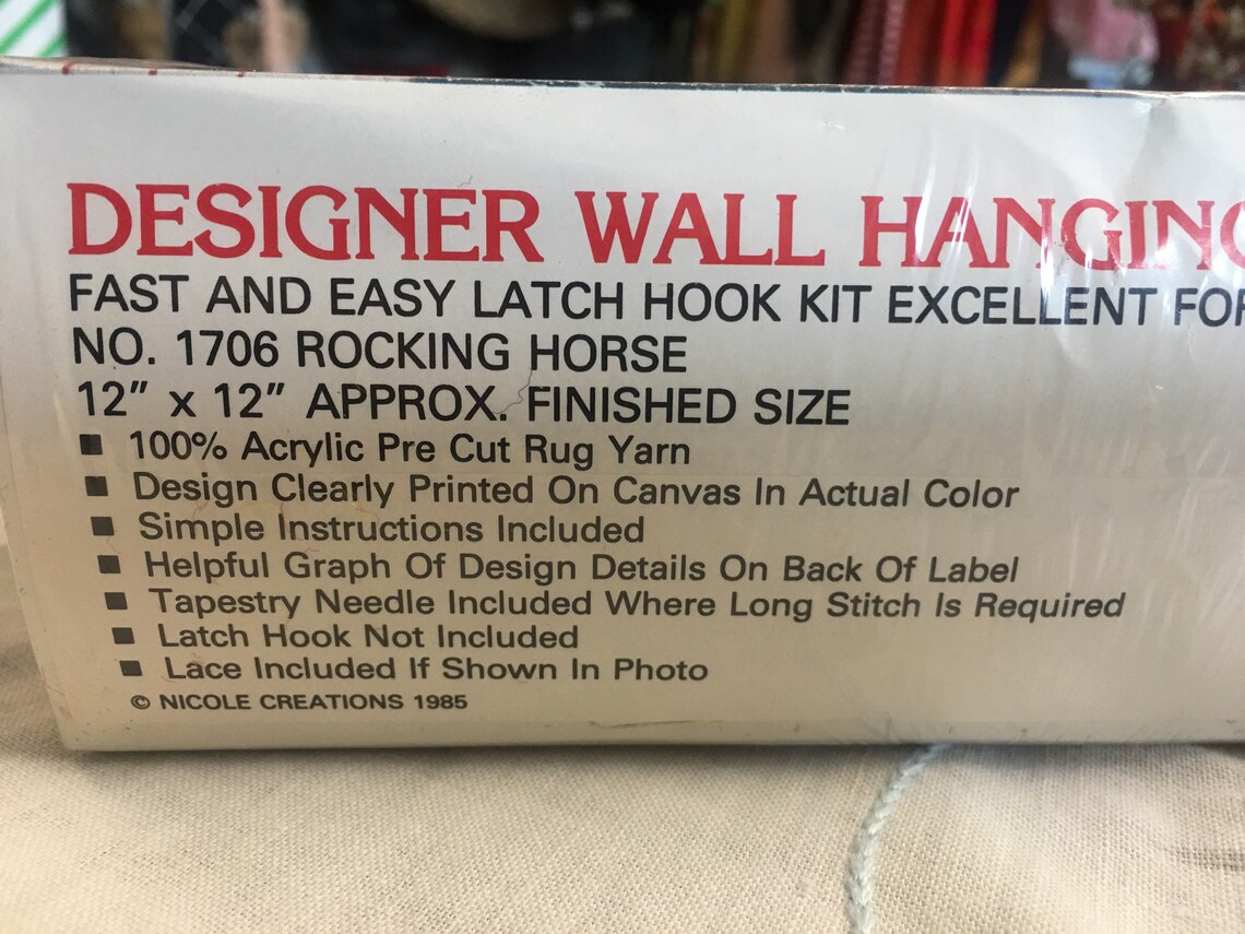 25 OFF Rocking horse latch hook rug kit wall hanging childa Etsy