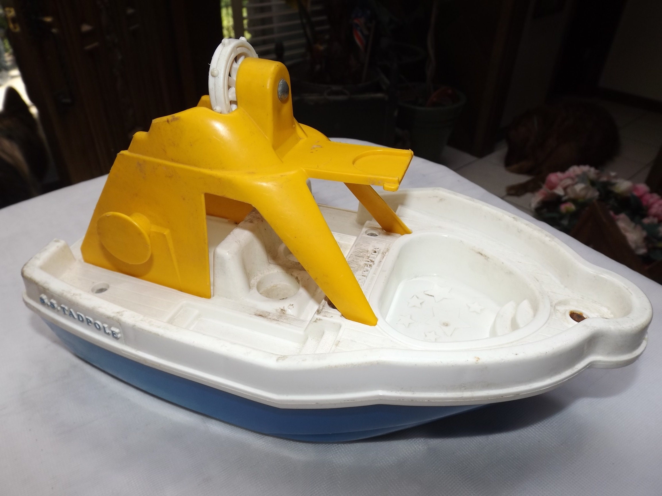 Fisher Price Tadpole Boat Toy Vintage Retro Pretend Play 