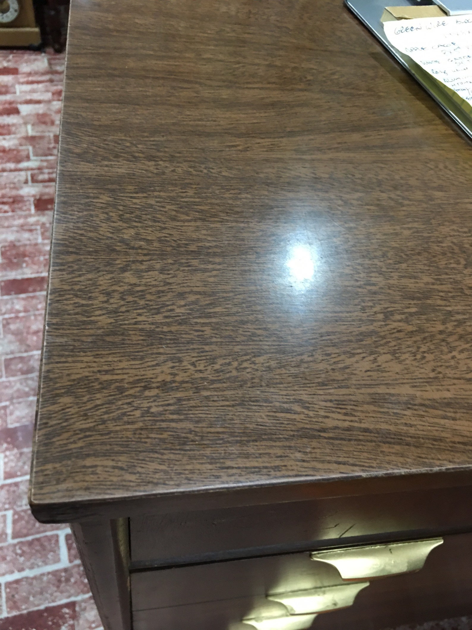 MCM Wooden Dresser With Wood Inlay Detail Brass Handle Danish Etsy