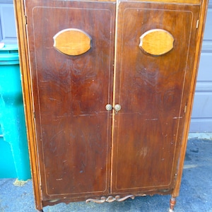 Vintage ornate wardrobe closet storage small bedroom two door