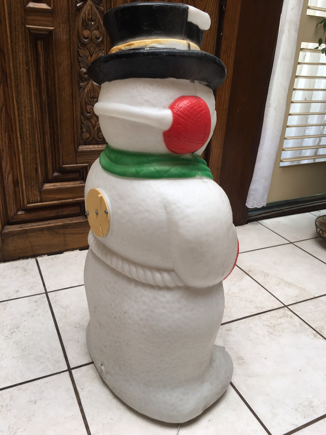Pre Holiday Sale Vintage blow mold small snowman retro decor Etsy