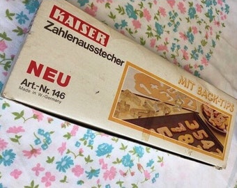 European German number cookie cutters original box never used farmhouse baking