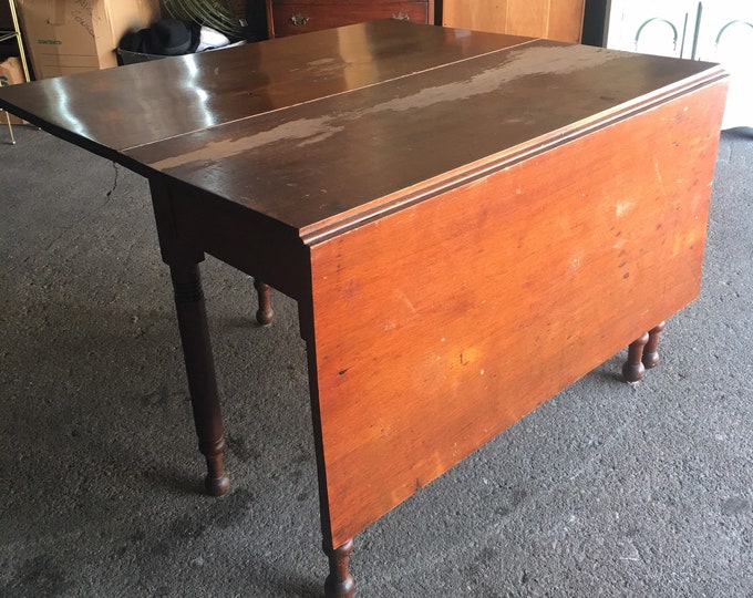 Antique Drop Leaf Table Farmhouse Kitchen Large Shabby Chic Furniture