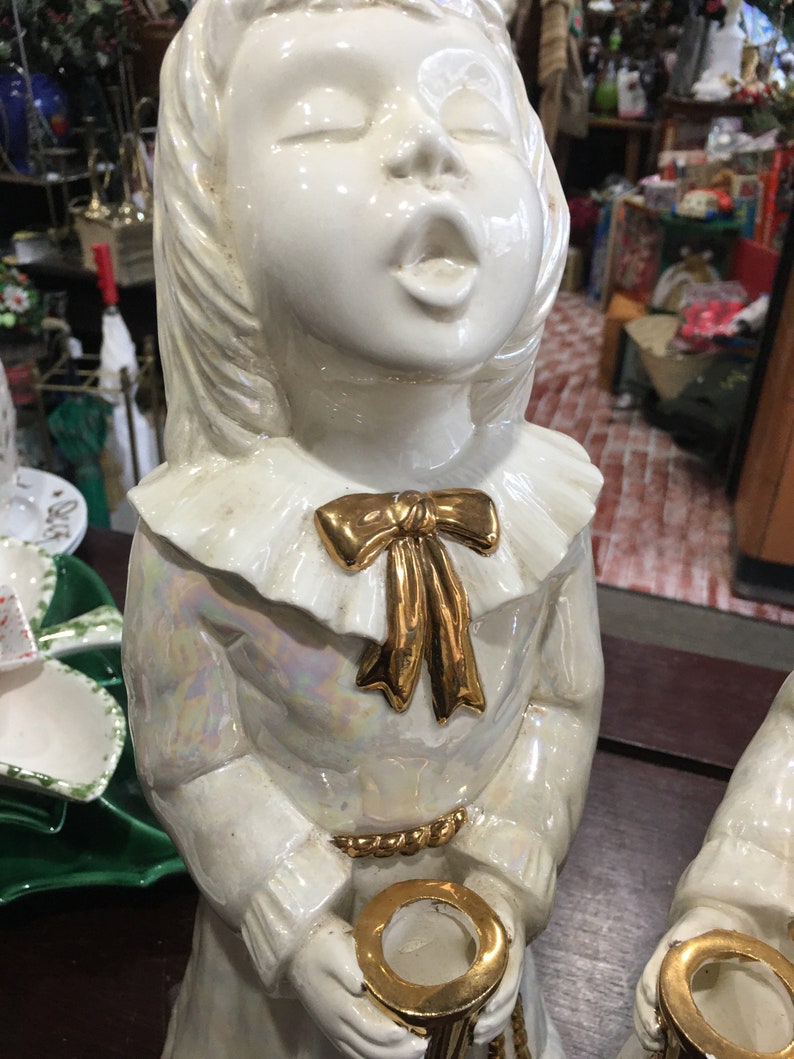 25 OFF Vintage Choir Ceramic Pair by Scioto Ceramics White Etsy