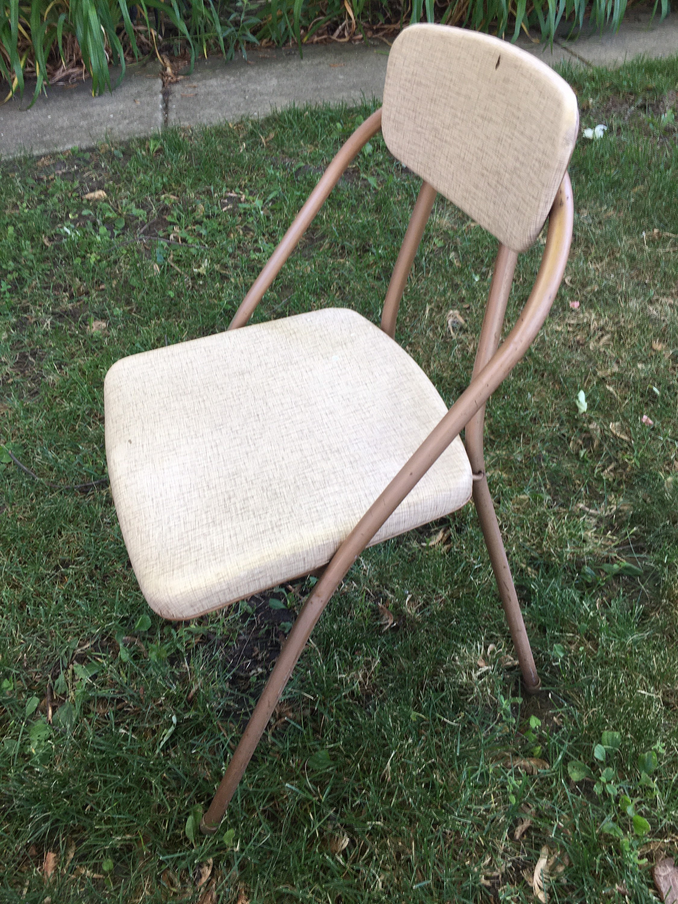 Cosco Vintage Folding Gold Card Table Chair Atomic Vintage - Etsy