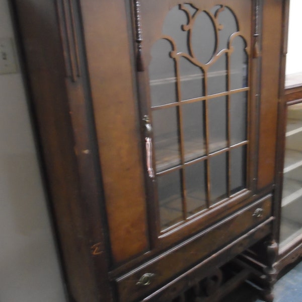 antique cabinet original condition 1910 home repurpose cherry wood