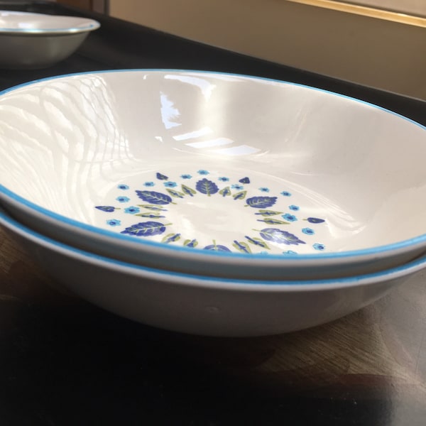 Marcrest Swiss Chalet Alpine cereal small bowl serving dish mcm home blue serving farmhouse