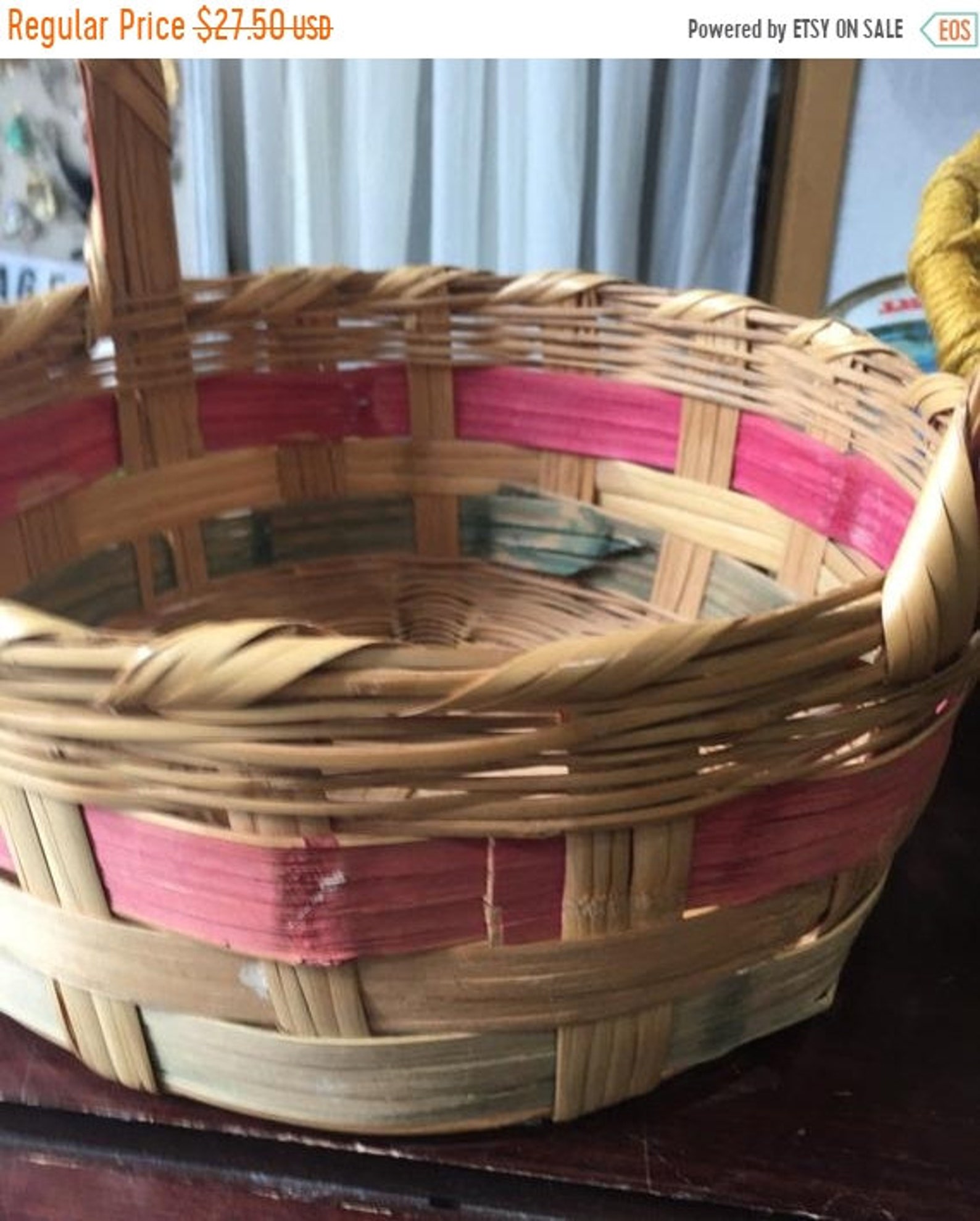 Pre Holiday Sale Vintage wicker Easter basket medium size with Etsy