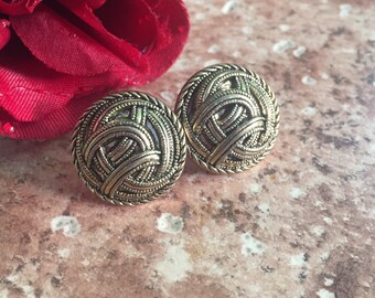 Chunky Post Earrings, Twisted Rope Studs, Woven Knot Earrings, Circle Earrings, Under 20, Mom Gift, Large Stud Earrings, Textured Studs