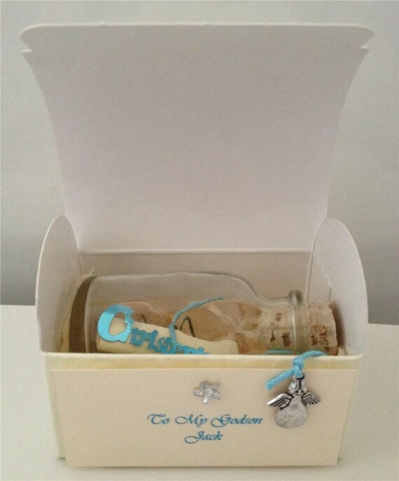 PERSONALISED CONFIRMATION Angel Gift Box@Glass@Card Verse@GODSON@GODDAUGHTER SET