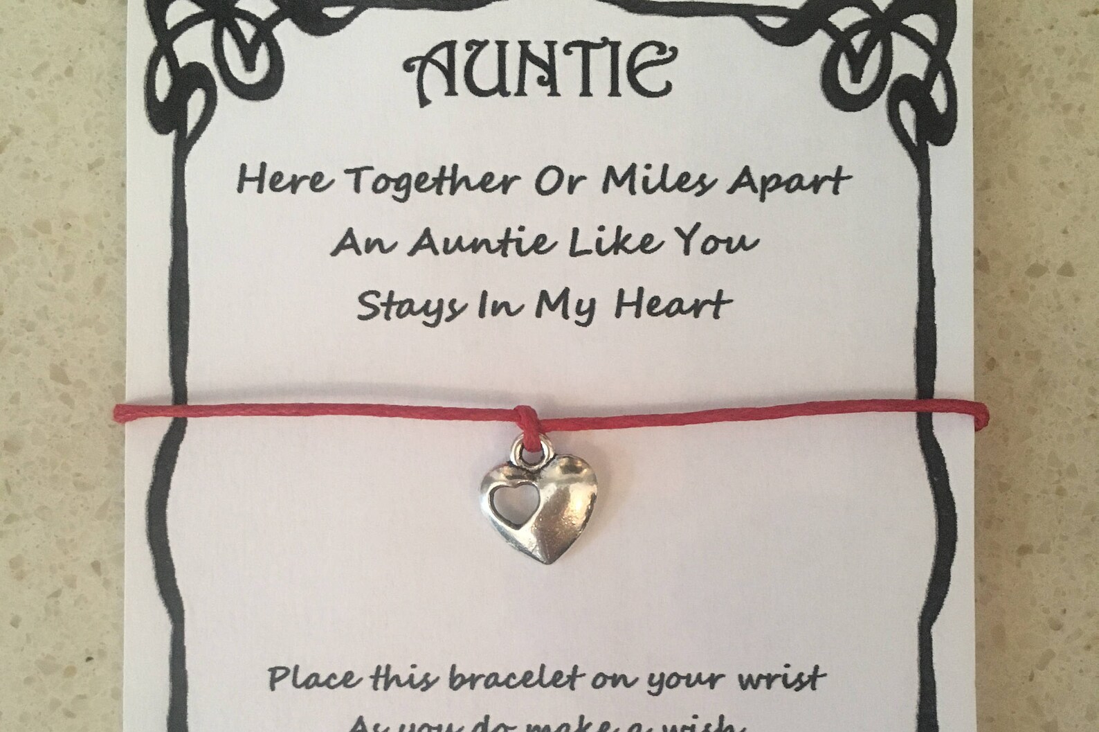 Tante kaart wens armband charme armband geschenk mijlen Etsy