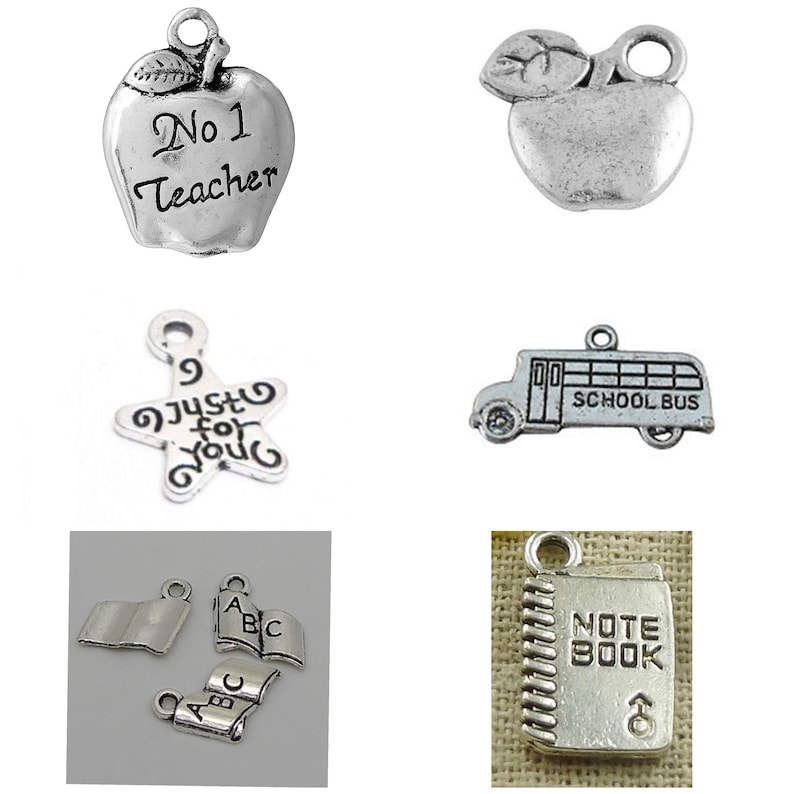 gift various charms and colours takes a hand bracelet Thank you card quote Teacher leaving charm wish