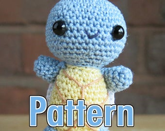 Squirtle Crochet Pattern x Amigurumi Pattern Crochet Tutorial Pokemon