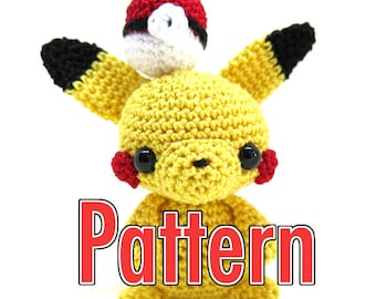 Pikachu Pattern x Mini Amigurumi Crochet Pattern Digital Download