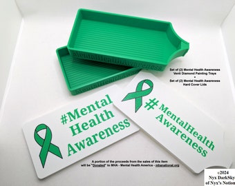 4pc Mental Health Awareness VENTI + LIDS Diamond Painting Drill Tray Set