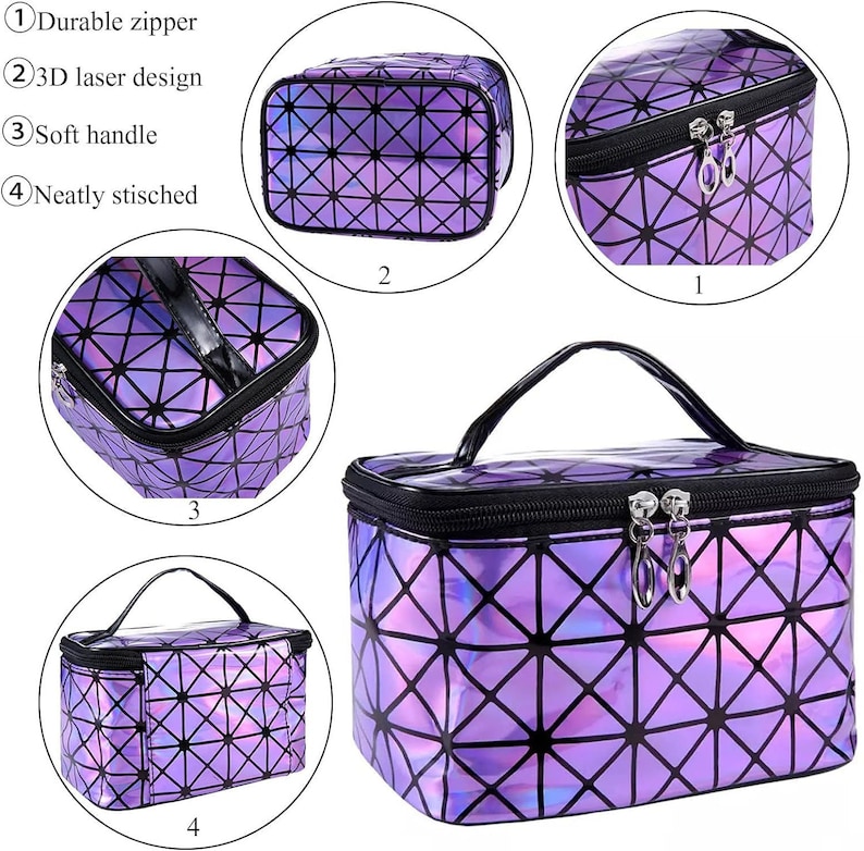 Med Purple Holographic Accessories Diamond Painting Tote Bag image 3