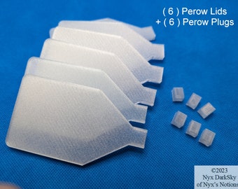 6 PLUGS and LIDS for PEROW Diamond Painting Trays