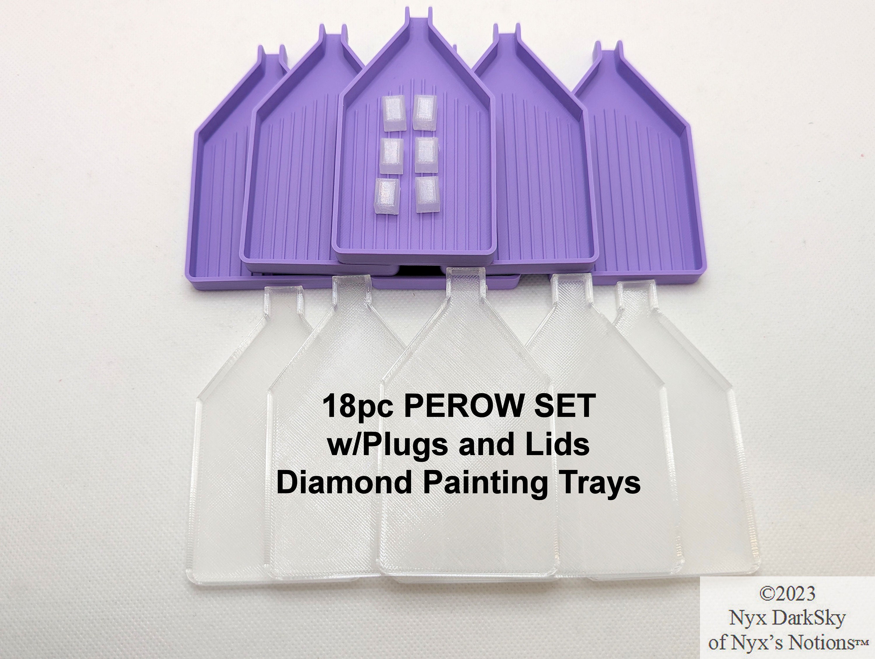 NEW - 18pc PEROW SET w/Plugs and Lids Diamond Painting Trays