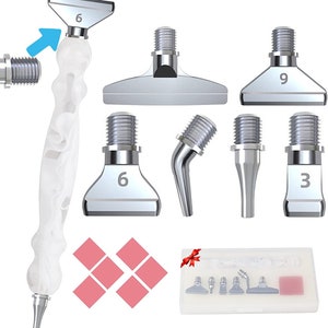 7 pc White Metal Screw Thread Tips Diamond Painting Pen Kit