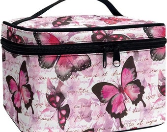 Lg Pink Butterfly's Accessories Diamond Painting Tote Bag