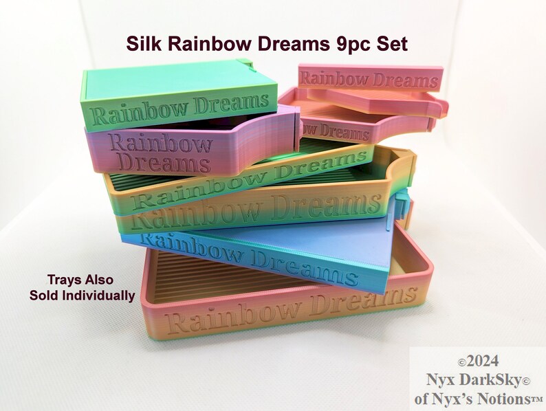 NEW Silk RAINBOW DREAMS Diamond Painting Trays FULL 10 Pc SET