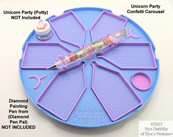 UNICORN PARTY Confetti Carousel Diamond Painting Tray Set