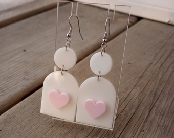 Sweet Heart Acrylic Earrings | Valentine's Day | Laser Cut | Love | Arch