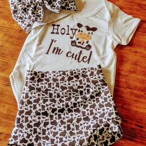 Holy Cow I&#39;m Cute Birthday Outfit | First Birthday | Bummie Shorts | Bell Bottom Pants