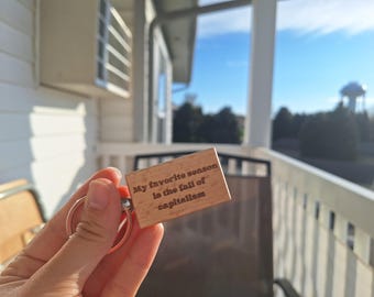 My Favorite Season is the Fall of Capitalism Wooden Keychain | Feminism | Equal Rights | lgbtqia+ | Socialism | Liberal