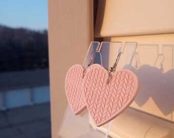 Sweater Heart Acrylic Earrings | Valentine's Day | Laser Cut | Love |