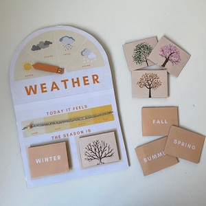 Printable Interactive Weather Station for Toddlers & Preschoolers - Montessori/Homeschool/Morning Basket/Circle Time -  Easy to Use