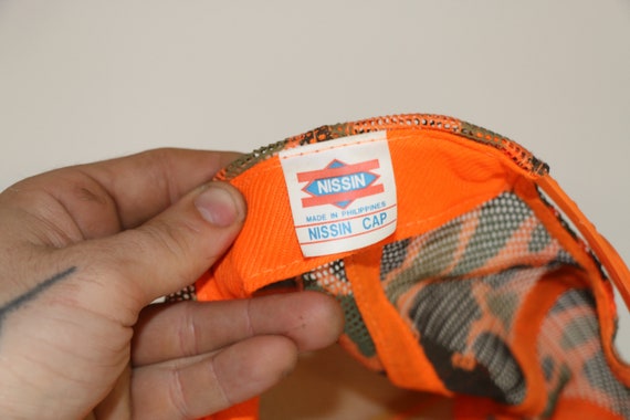 Safety Orange & Camo Trucker Cap // CLIF MOCK DRE… - image 5