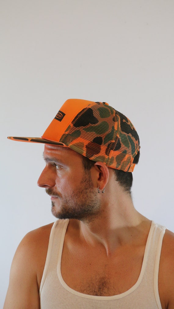 Safety Orange & Camo Trucker Cap // CLIF MOCK DRE… - image 3