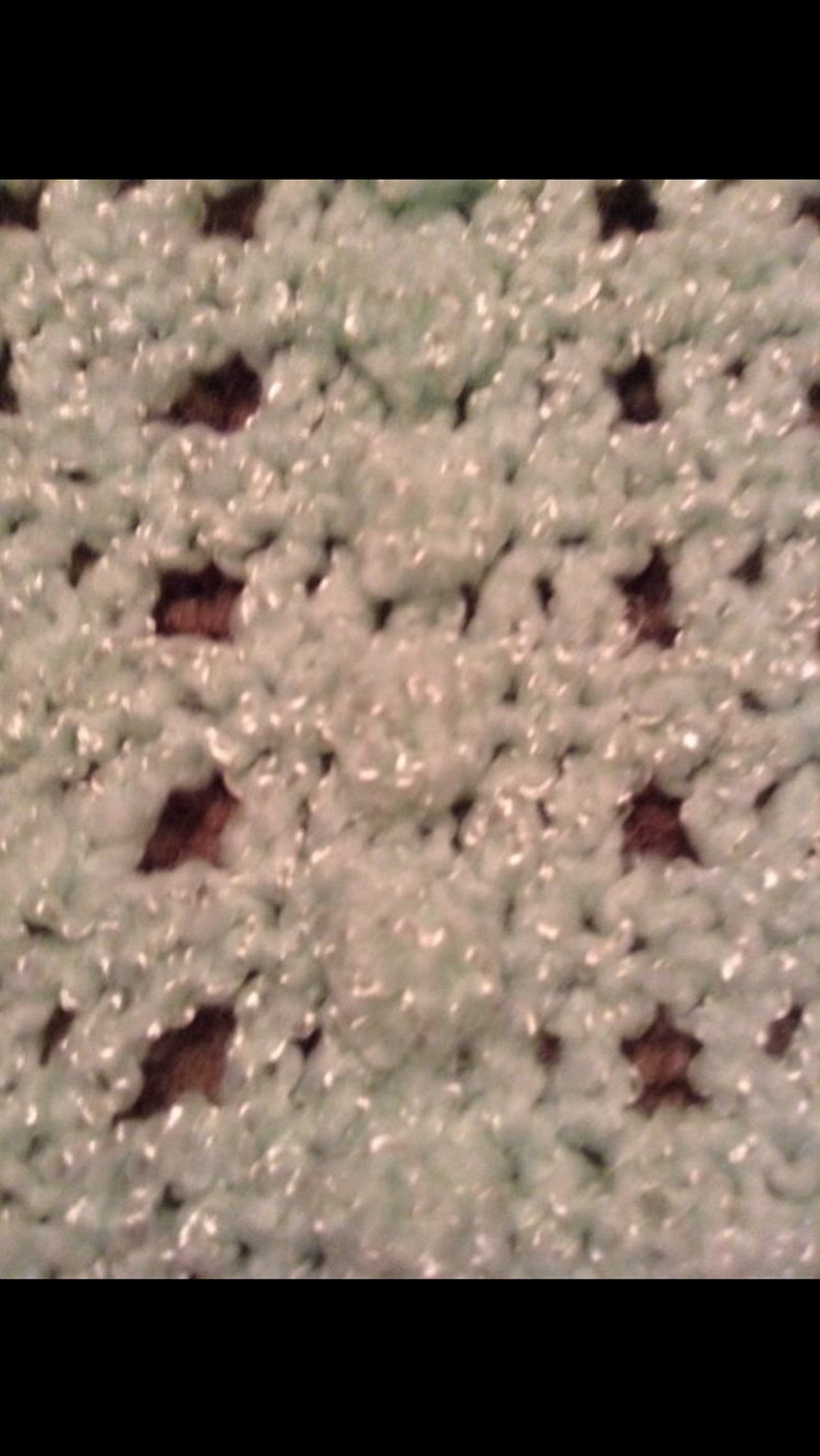 Mint green variegated baby yarn handmade crochet baby blanket
