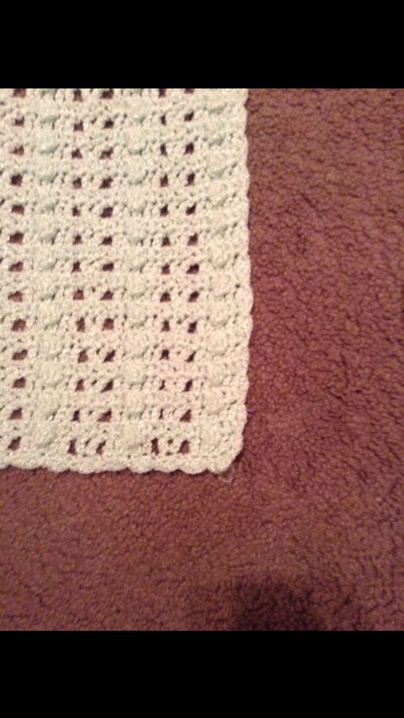 Mint green variegated baby yarn handmade crochet baby blanket