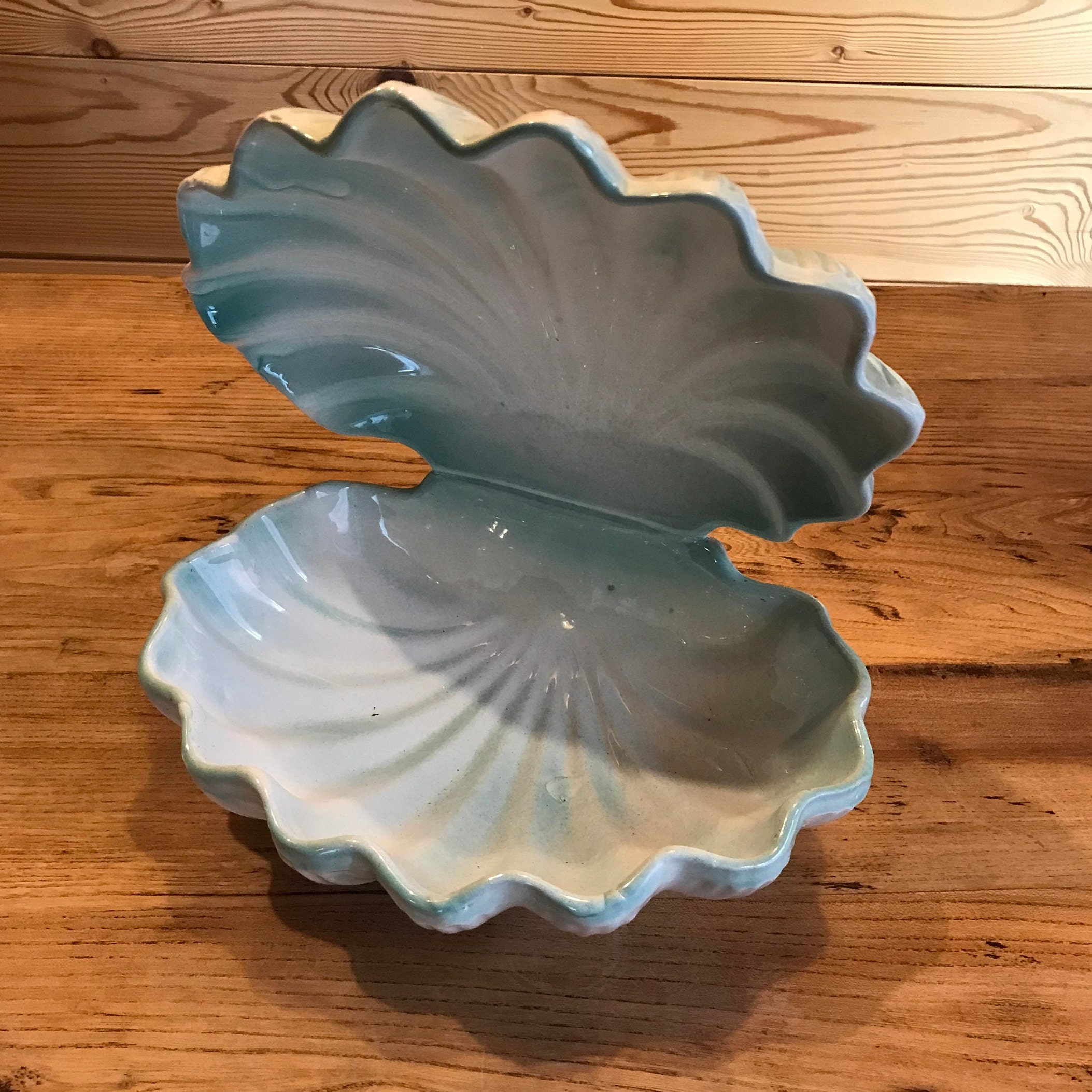 Vintage Grande Palourde Italienne Kitsch Art Céramique Par Artivas 80S 90S