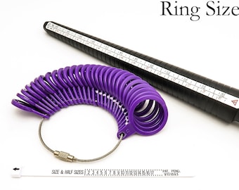 Finger Gauge Ring Sizer Measuring Sizes Outil de bijoux, Bague Sizer Mandrel Stick US Ring Sizer en pleine et demi-tailles pour un dimensionnement précis de la bague