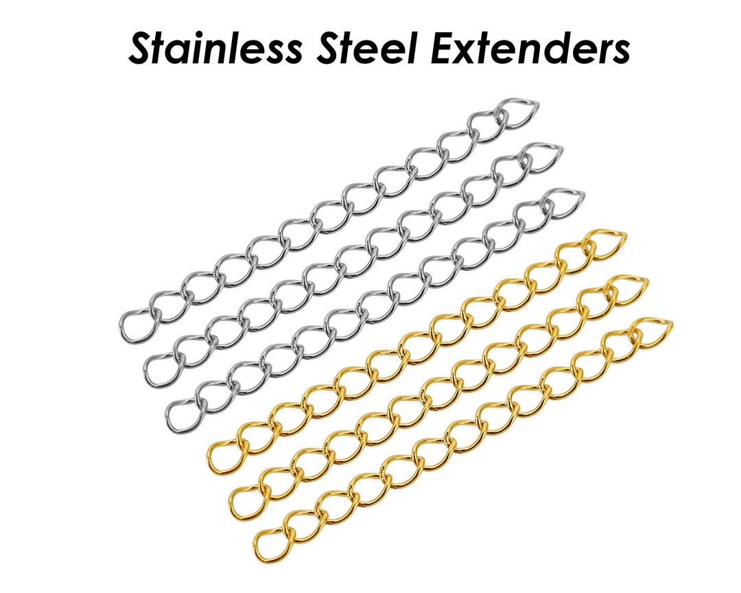 Stainless Steel Chain Extender Gold Silver, 2 Inch Extender Chain for ...