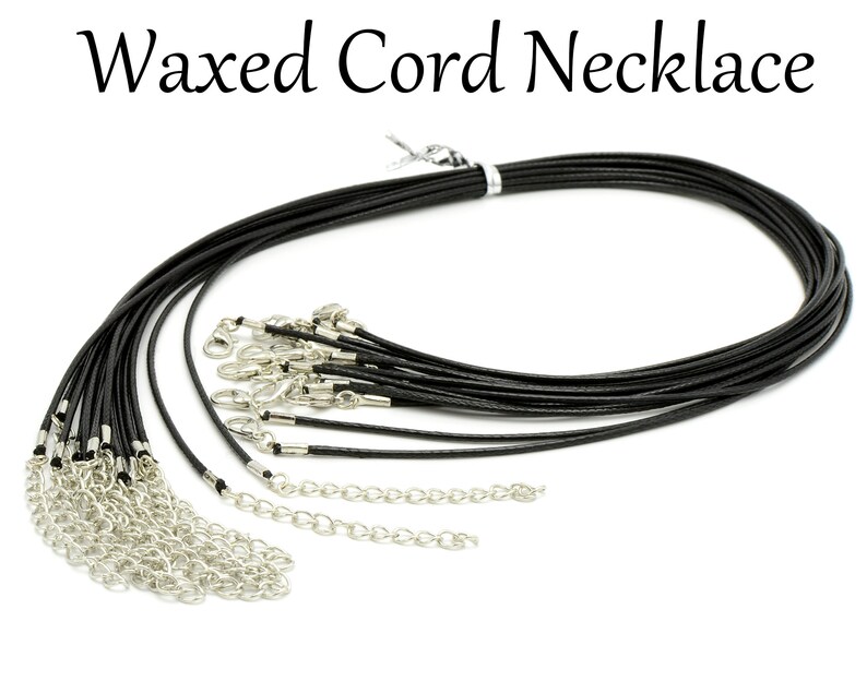 10/50 pcs Black Waxed Necklace Cord in High Quality 18 Inch Etsy