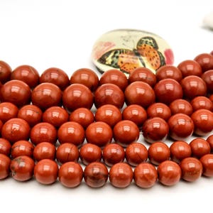 Natural Red Jasper Beads 4mm 6mm 8mm 10mm 12mm Round Natural Red Red Jasper Gemstone Beads for Bracelets Necklace Jewelry Making