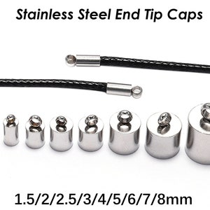 Stainless Steel Cord End Caps, Tarnish Free Silver Gold End Caps for Leather Tassel, Leather End Tip Caps for Jewelry Making
