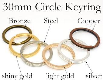 50X DIY 25mm Polished Silver Keyring Keychain Split Ring Short Chain Key Ring XS