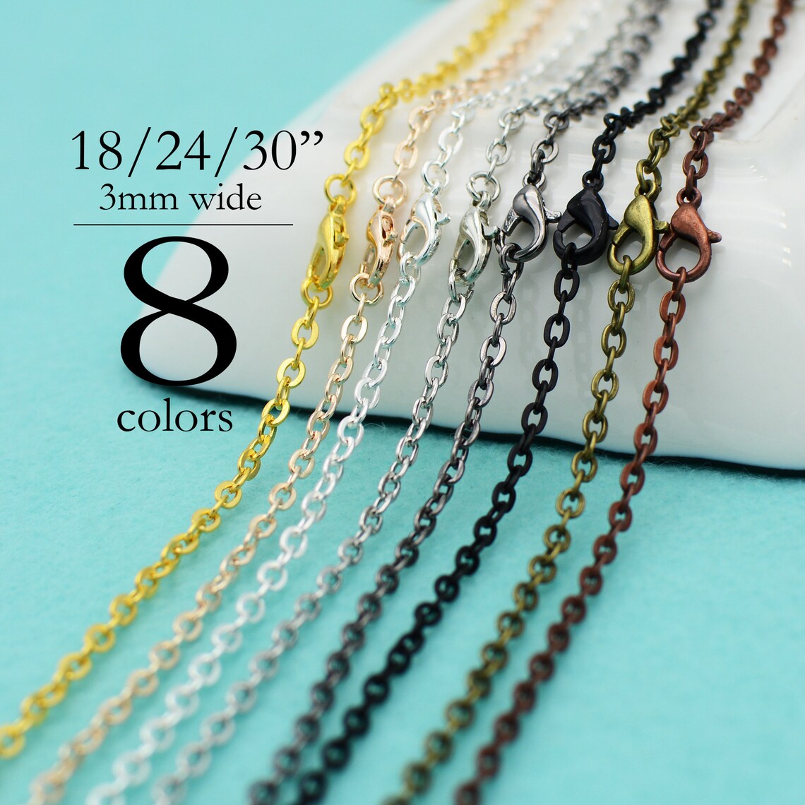 10 X Antique Copper Chain Necklace 18 24 30 Inch Copper Etsy