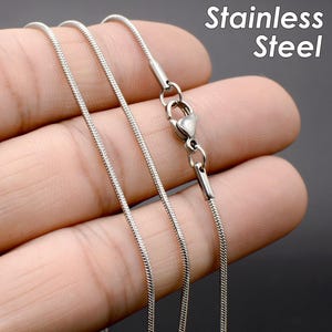 Snake Necklace for Women Men, Stainless Steel Snake Chain Necklace Wholesale, Tarnish Free Snake Necklace Gold Silver for Jewelry Making