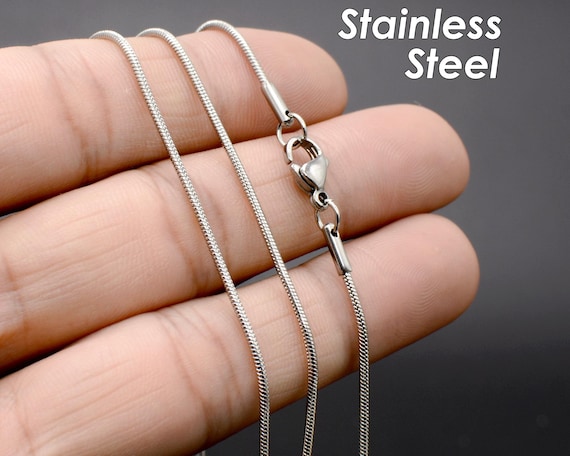 Snake Necklace for Women Men, Stainless Steel Snake Chain Necklace Wholesale, Tarnish Free Snake Necklace Gold Silver for Jewelry Making