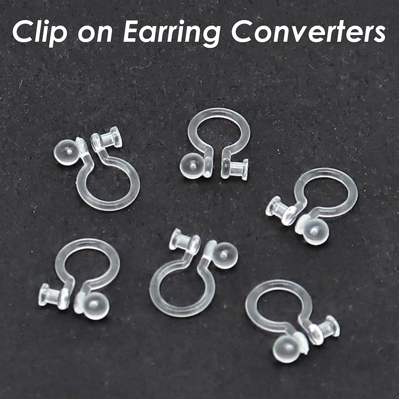 Clip sur les convertisseurs de boucle d'oreille, convertit la tige de boucle d'oreille en clips non percés, clip de boucle d'oreille invisible transparent, fournitures de bijoux image 2